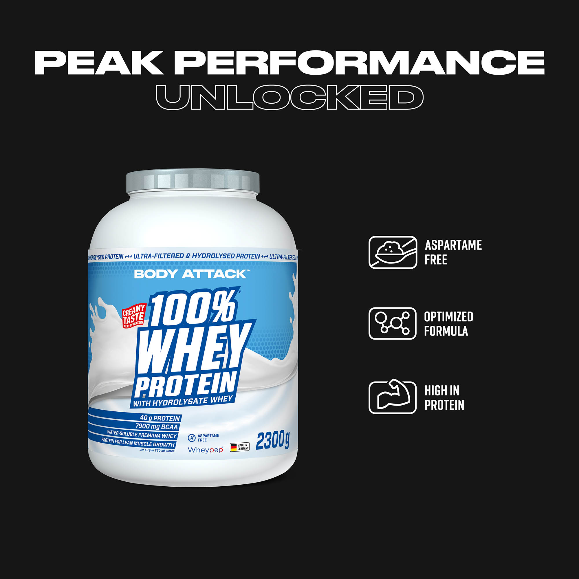 100% Whey Protein Informationsbanner